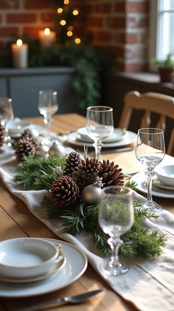elegant silver pinecone decor