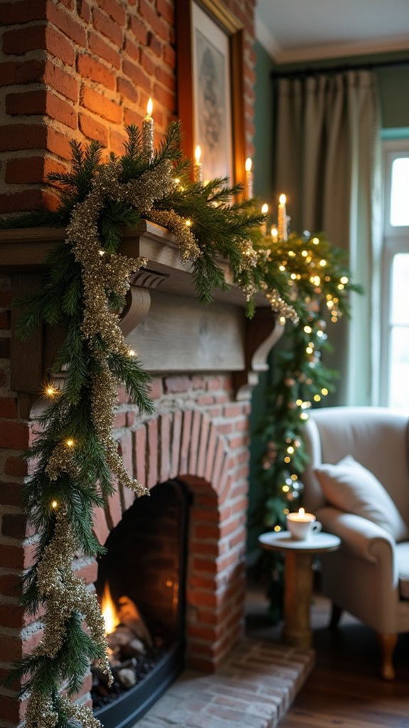 elegant tinsel and garlands