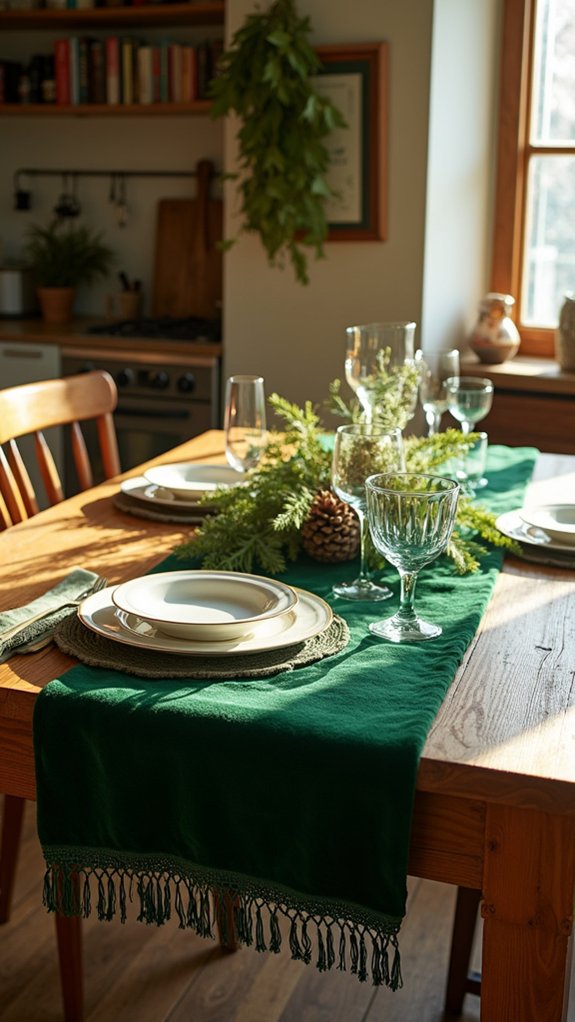 elegant velvet fringe runners