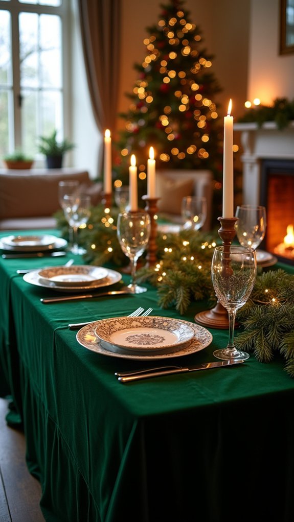 elegant velvet table decor