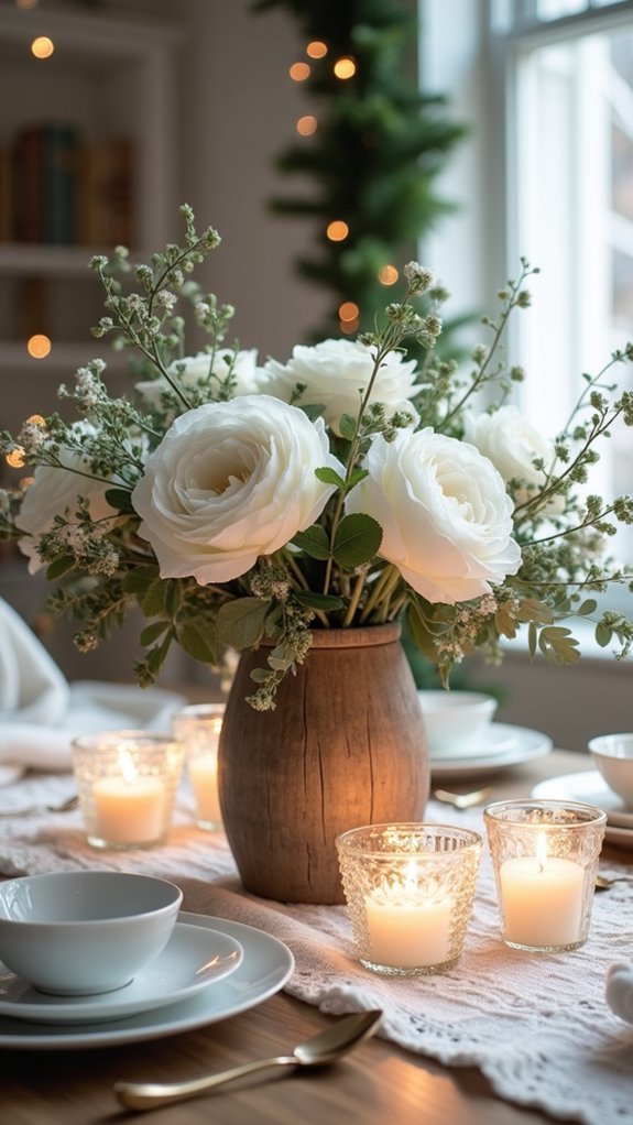 elegant white flower arrangements