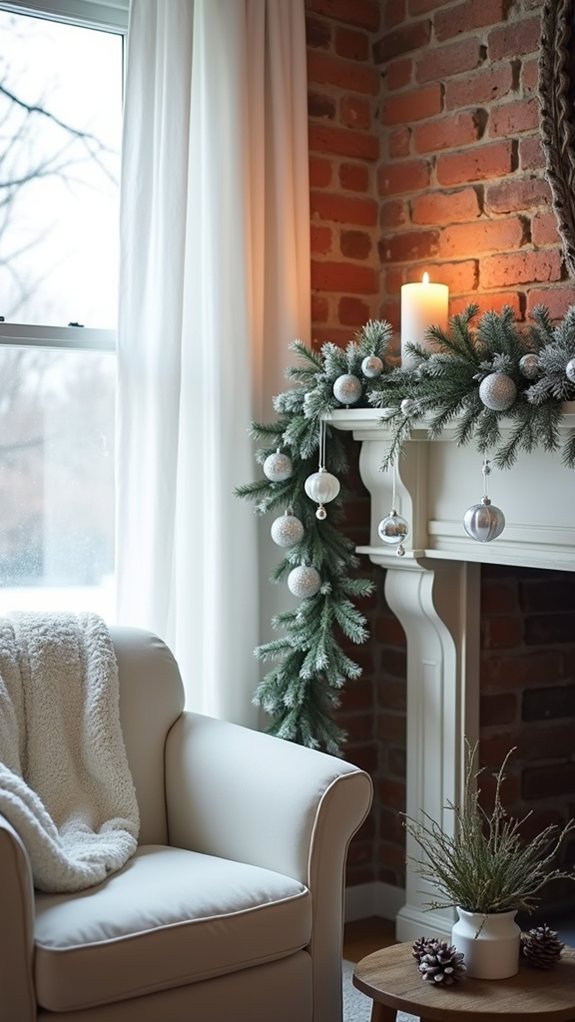 elegant white silver garland