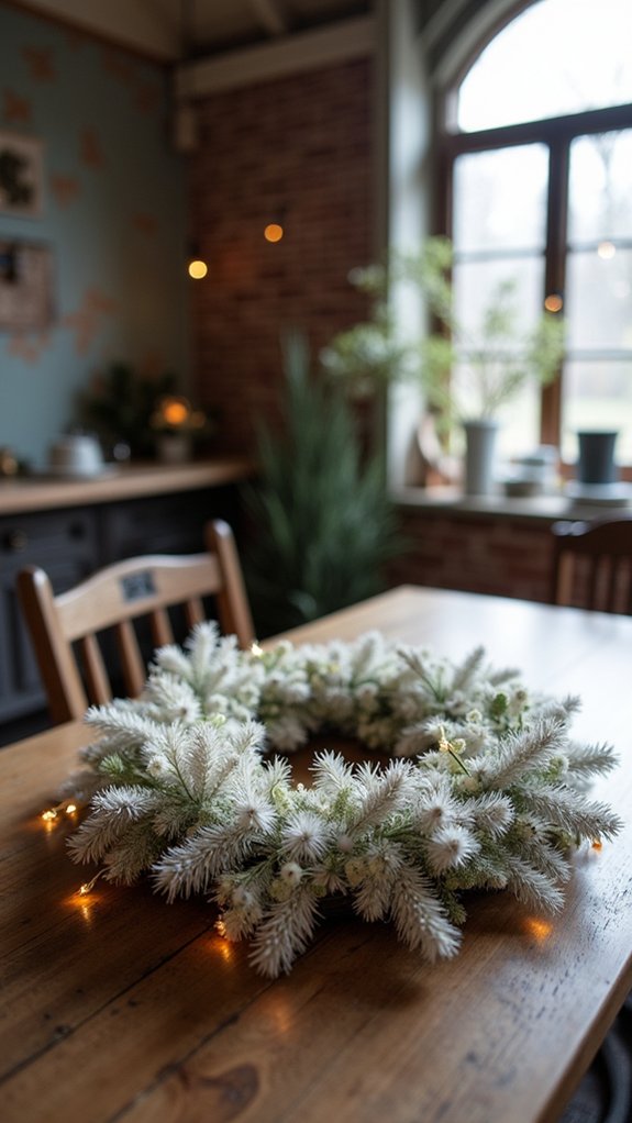 elegant white wreath lighting