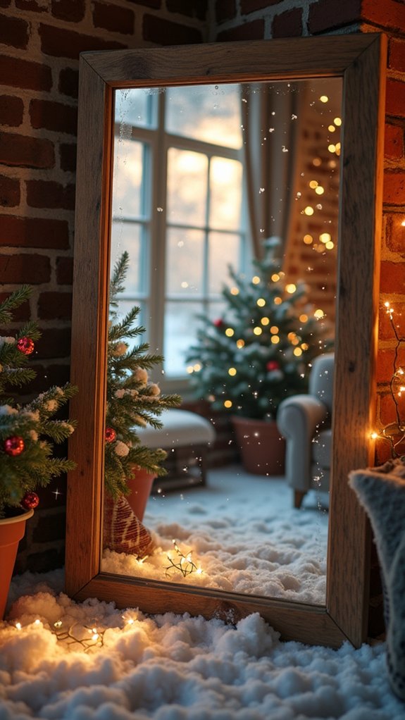 enchanted mirror snow scene