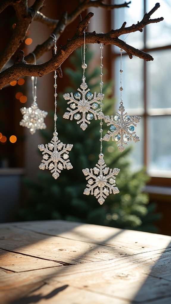 enchanting beaded snowflake ornaments