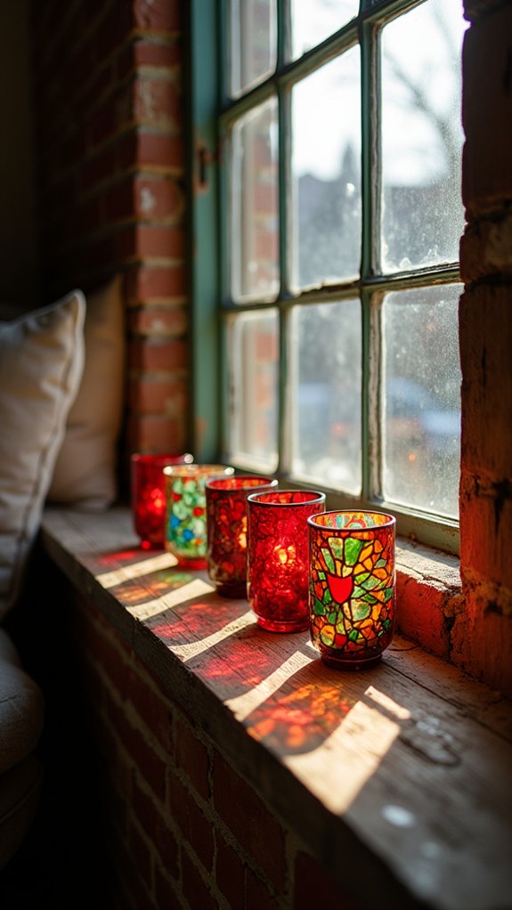 enchanting colorful candle reflections