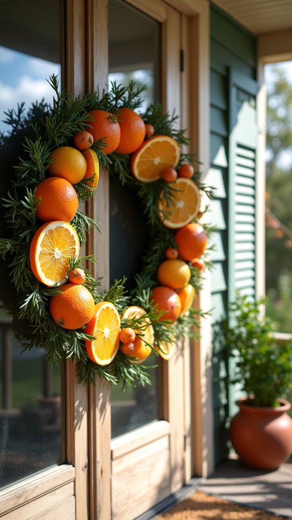 enchanting rustic citrus wreath