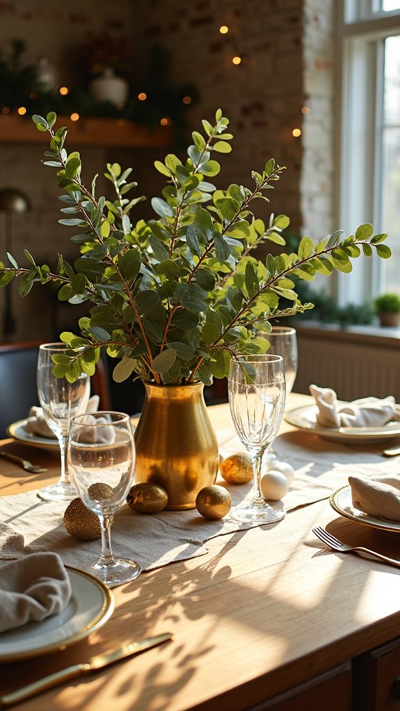 eucalyptus and gold elegance