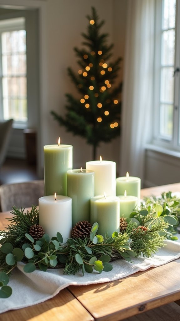 eucalyptus candle holiday decor