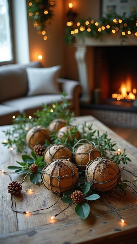 eucalyptus holiday decor balls