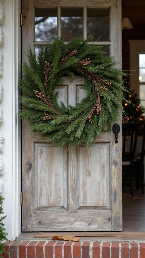 evergreen twig wreath accents