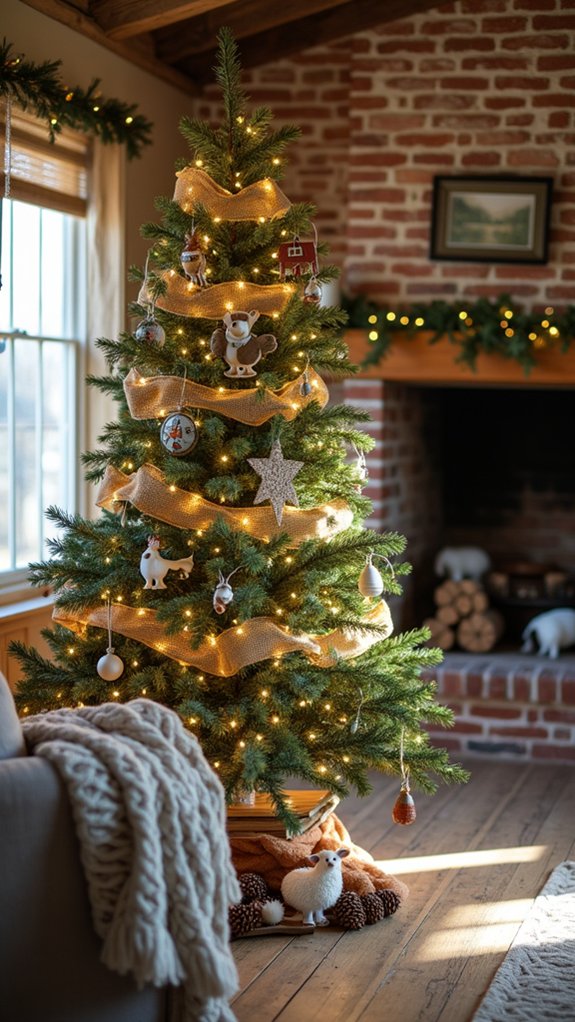 farmhouse tree figurine accents