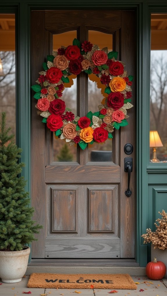 felt and paper wreath