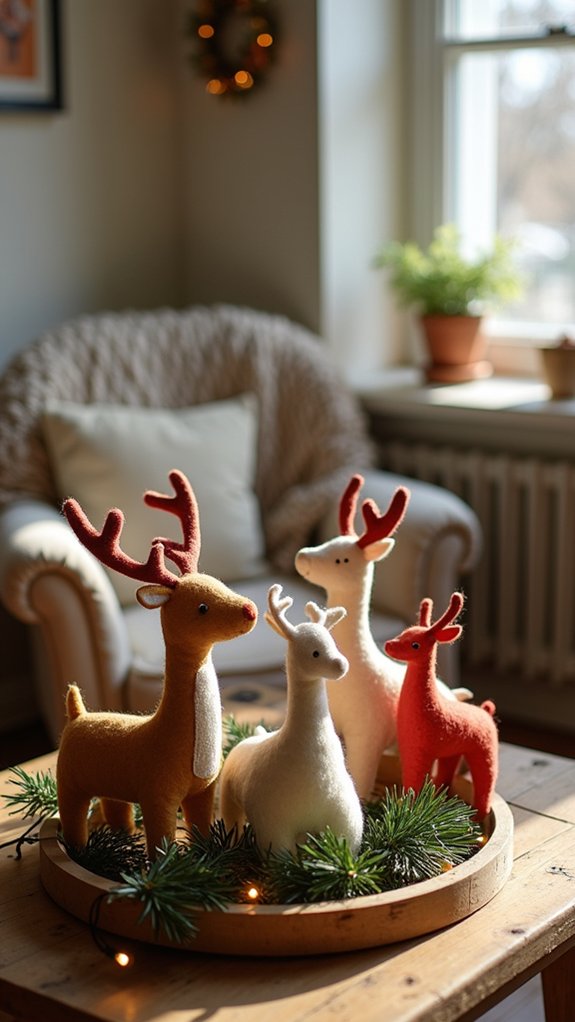 felt reindeer holiday accents