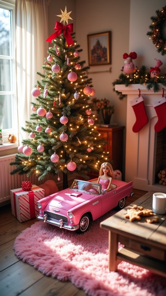 festive barbie dream car