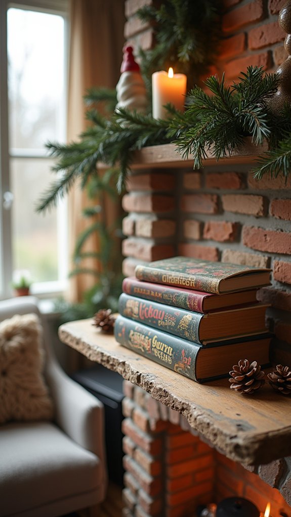 festive book stack countdown