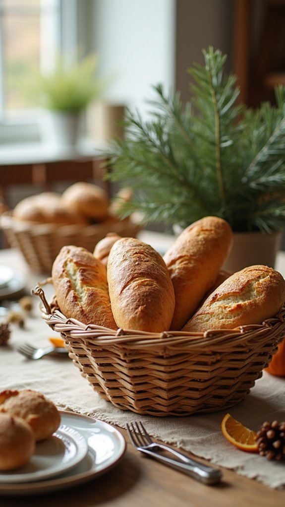 festive bread basket display