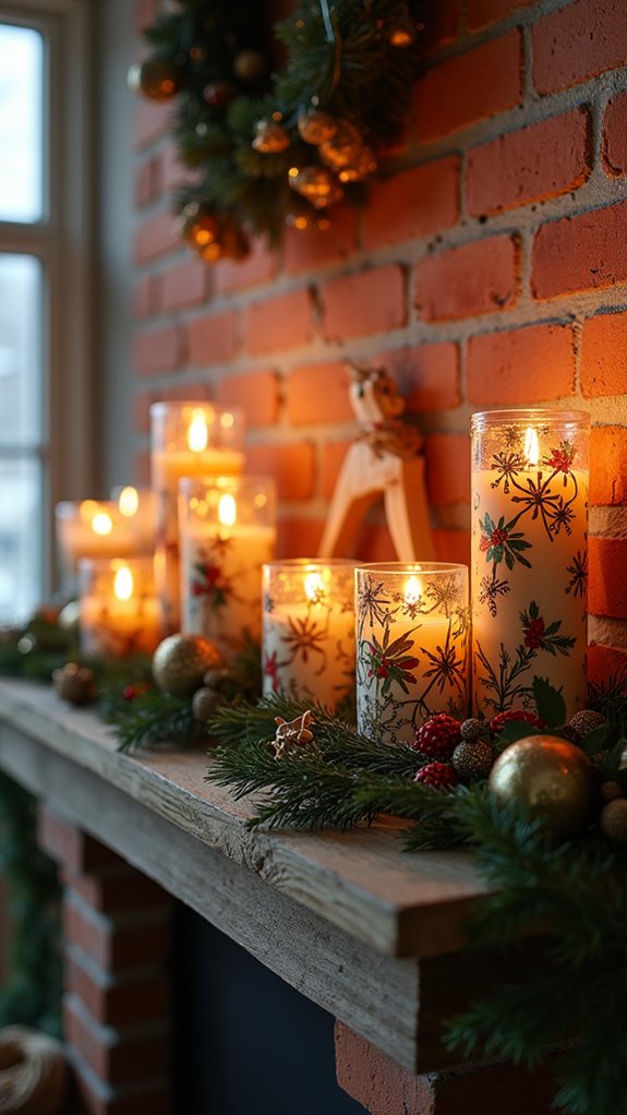 festive candle holder display