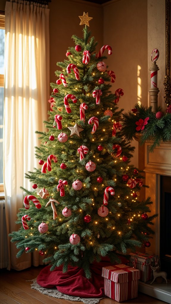 festive candy cane accents