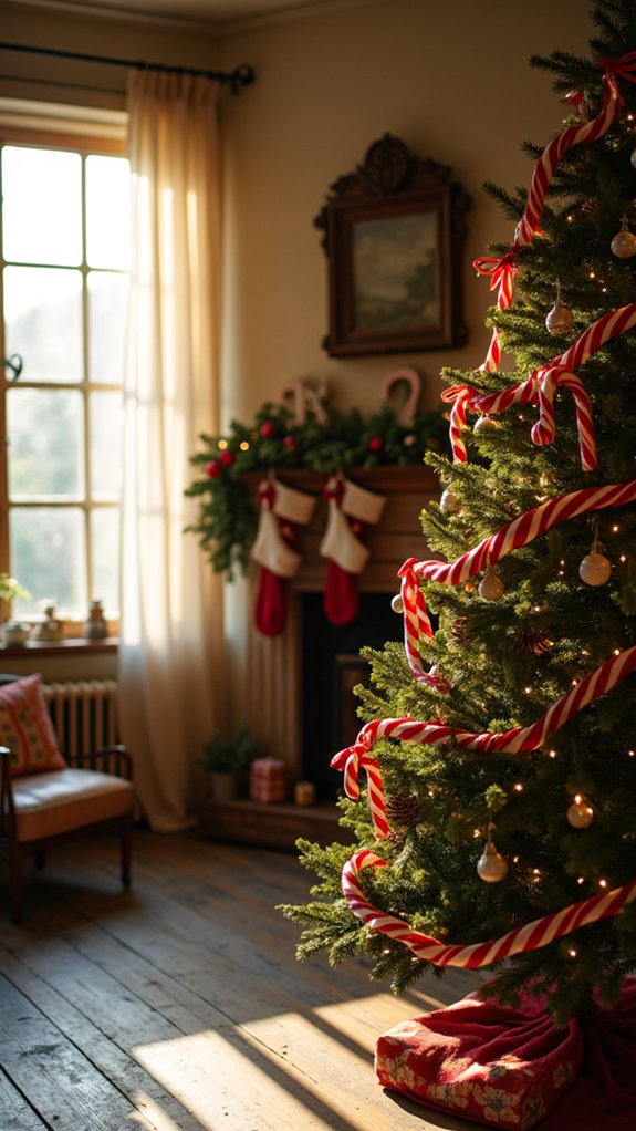 festive candy cane decor