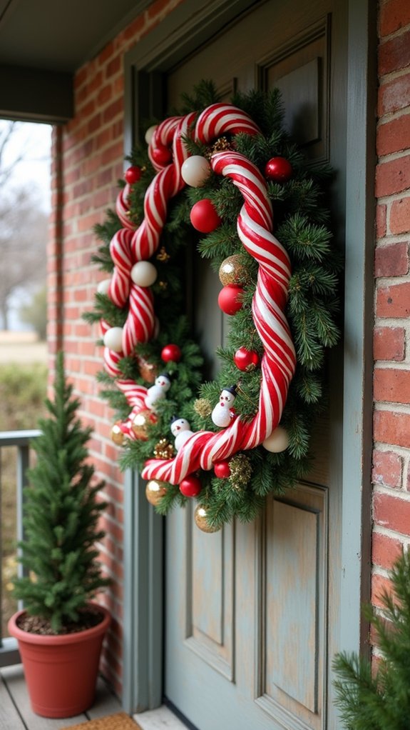 festive candy cane decor