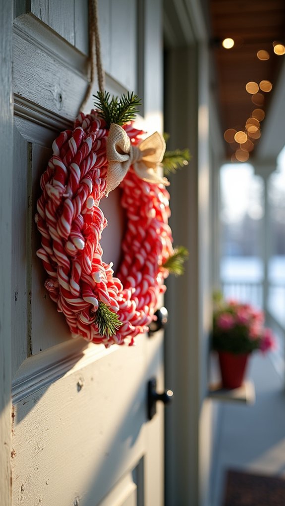 festive candy cane decoration