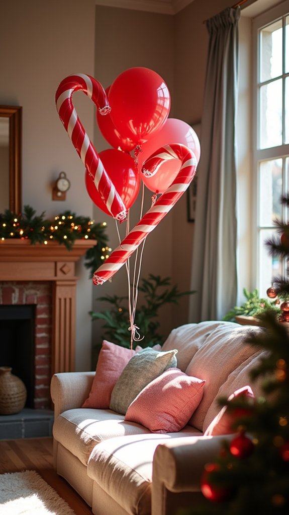 festive candy cane decorations