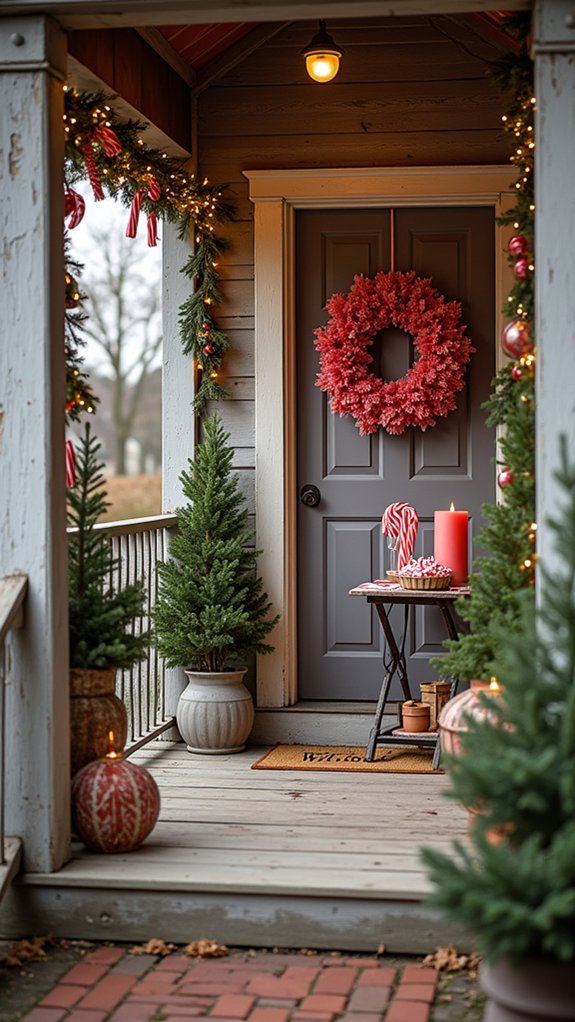 festive candy cane decorations