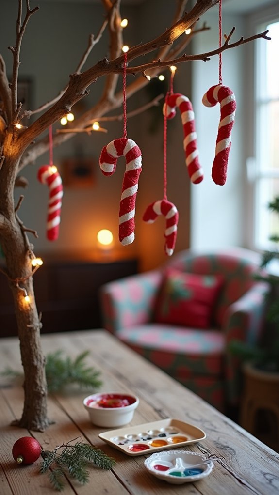 festive candy cane ornaments