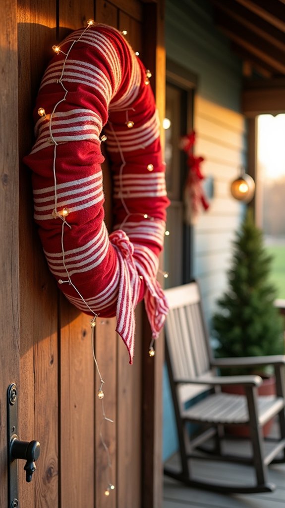 festive candy cane wreath