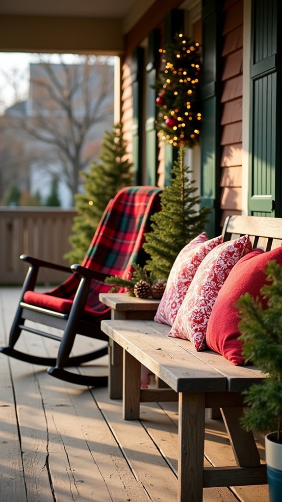 festive chair and bench decor