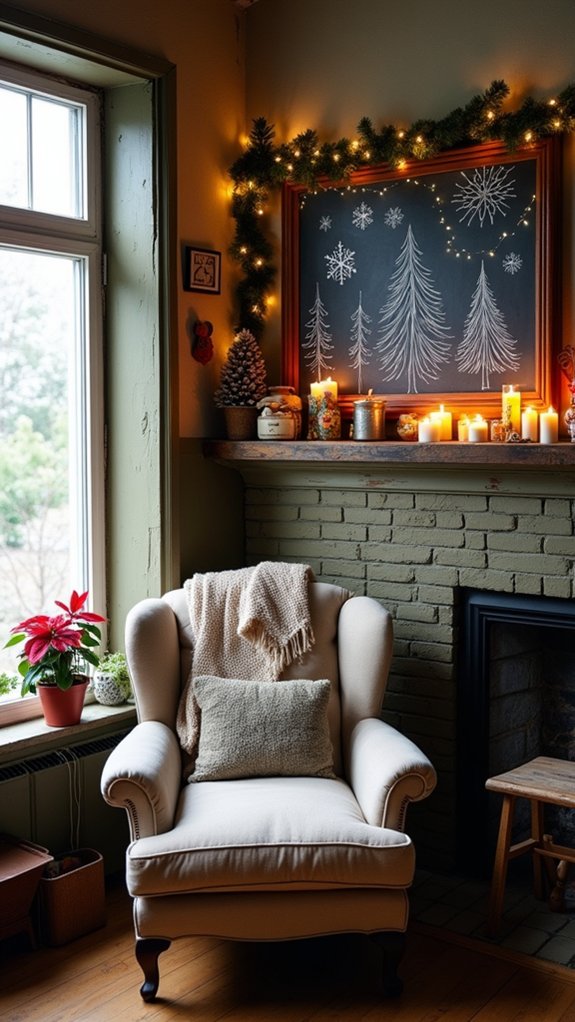 festive chalkboard holiday decor