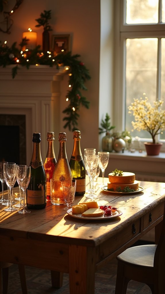 festive champagne bar setup