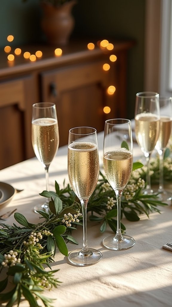 festive champagne glass decor