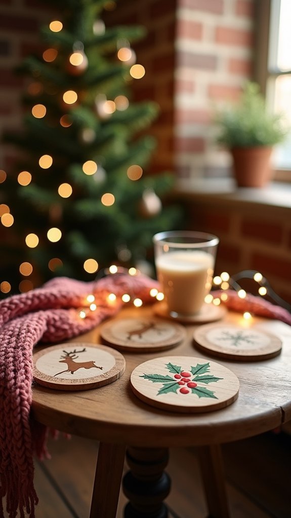 festive coasters enhance decor