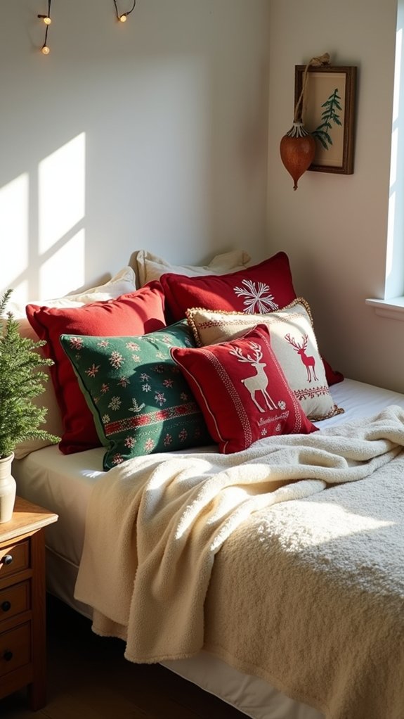 festive cozy holiday cushions