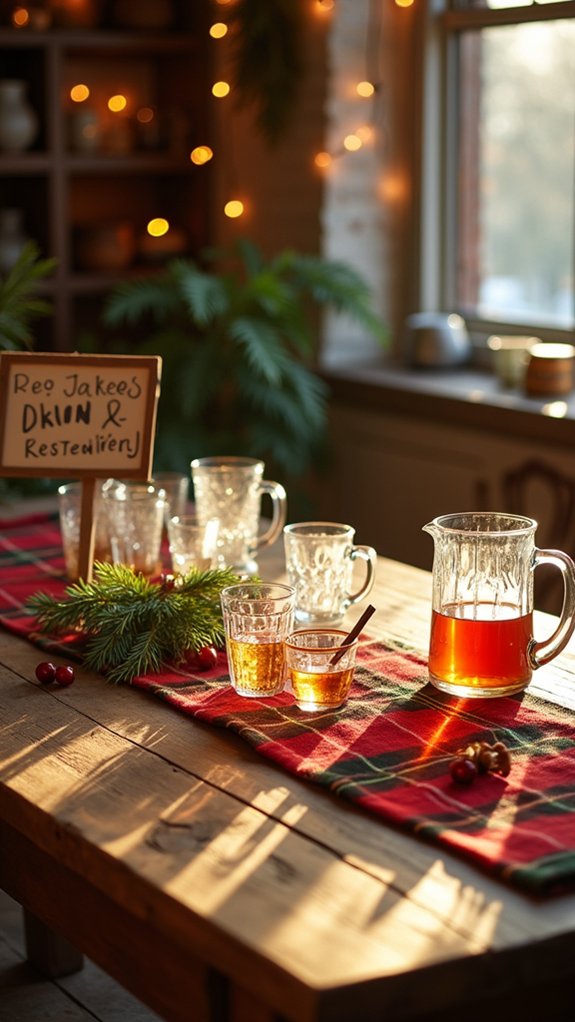 festive drink station setup