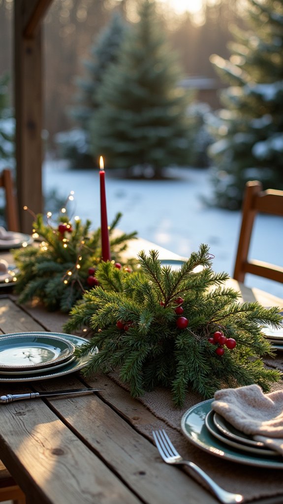 festive evergreen holiday centerpieces