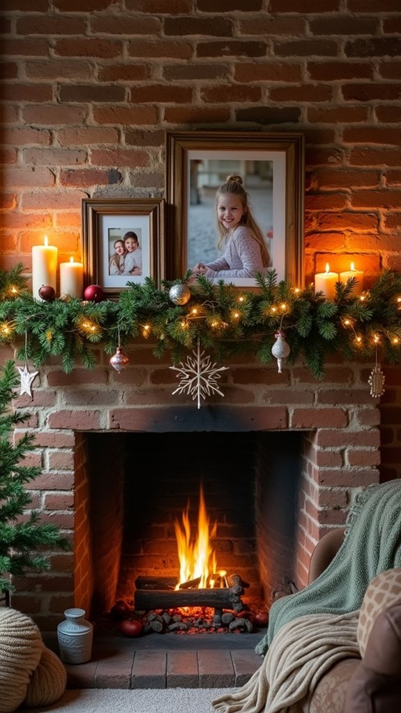 festive family photo display