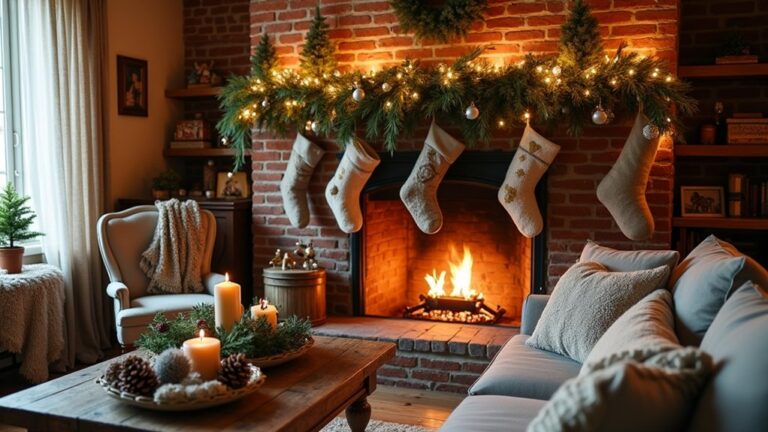 festive fireplace holiday decor