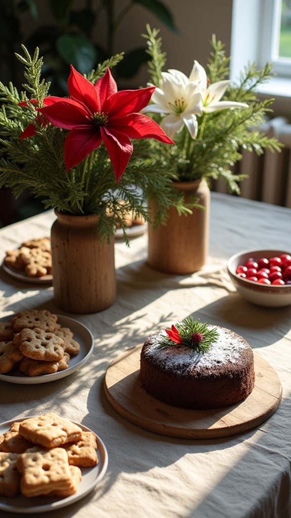 festive floral arrangements enhance