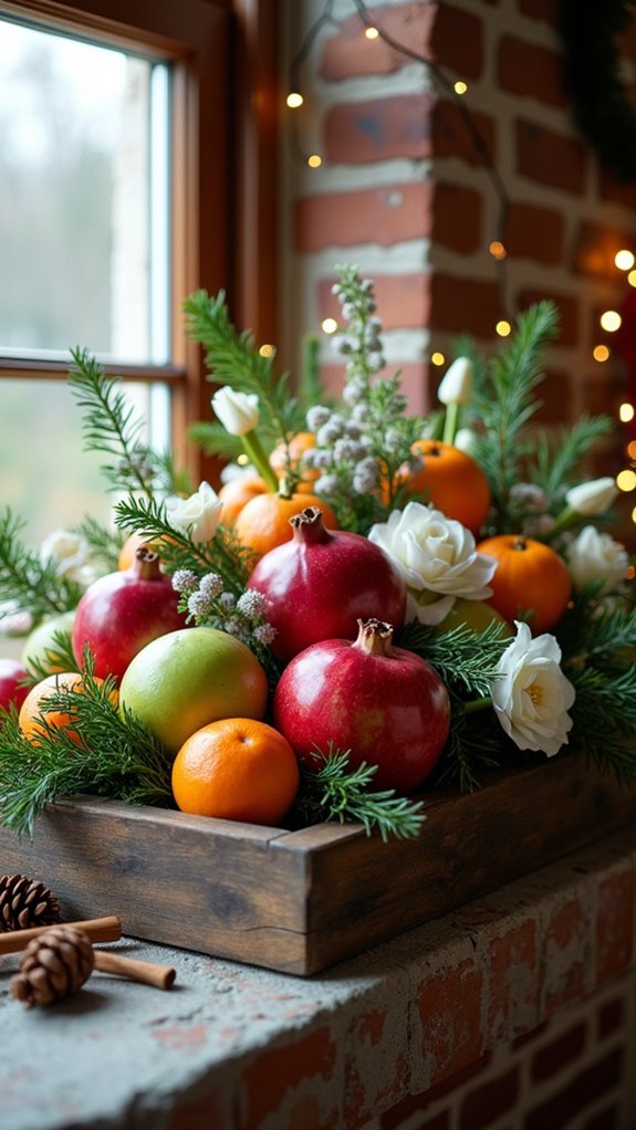 festive fruit floral arrangement