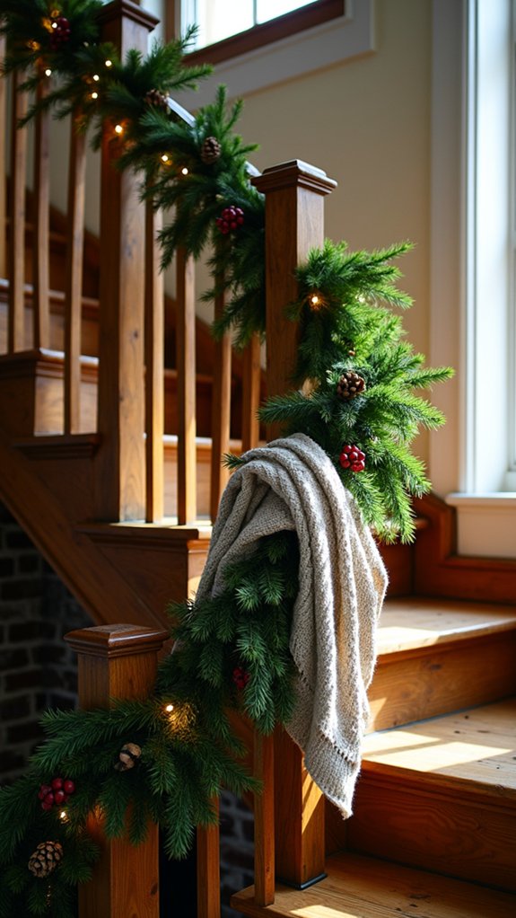 festive garland and lights
