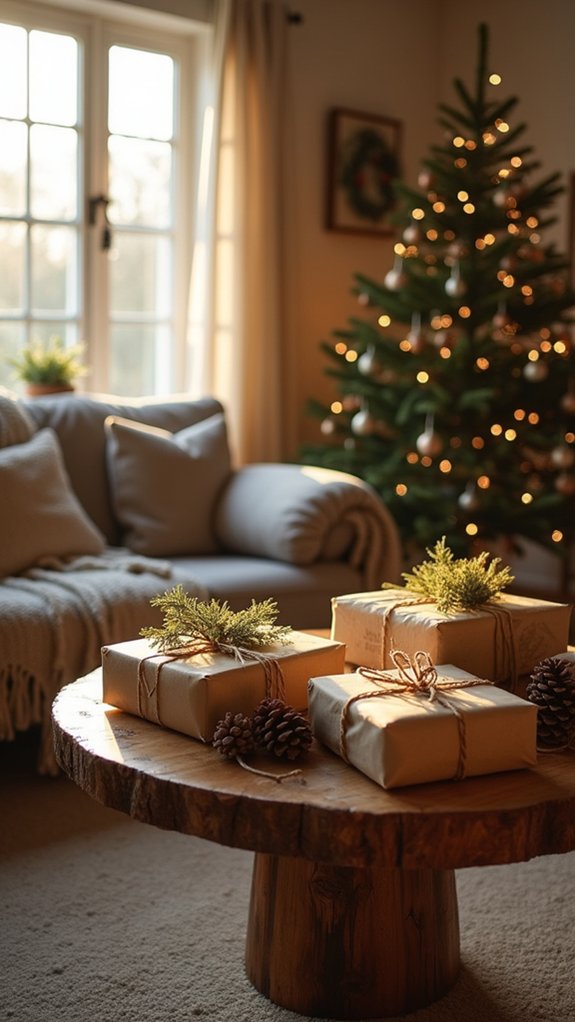 festive gift wrapping displays