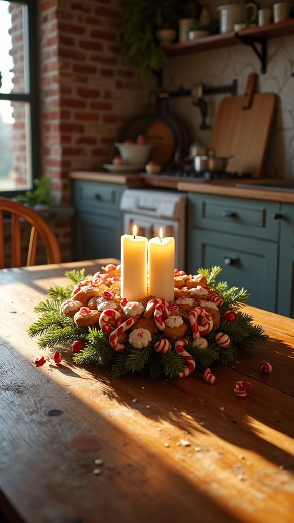festive gingerbread wreath centerpiece
