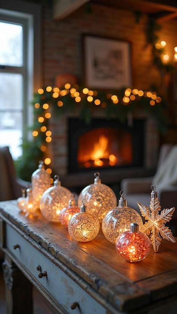 festive glass holiday decor