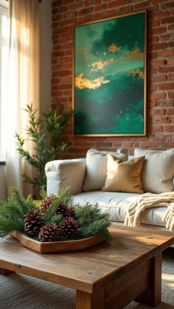 festive green and gold