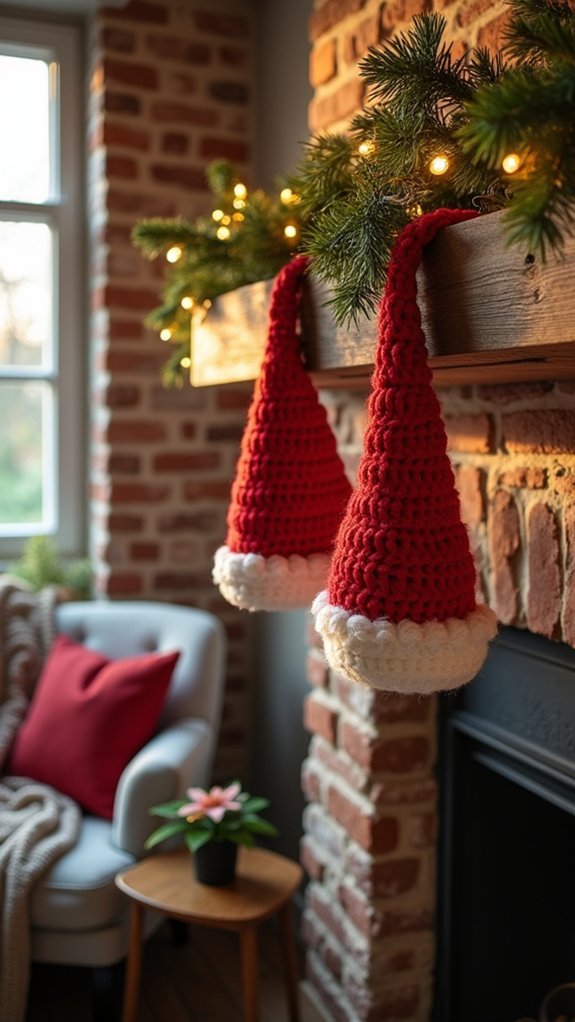 festive handmade santa hats