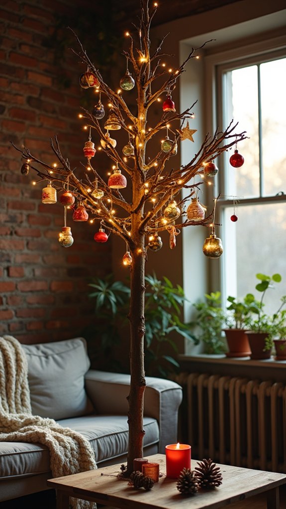 festive hanging ornament display
