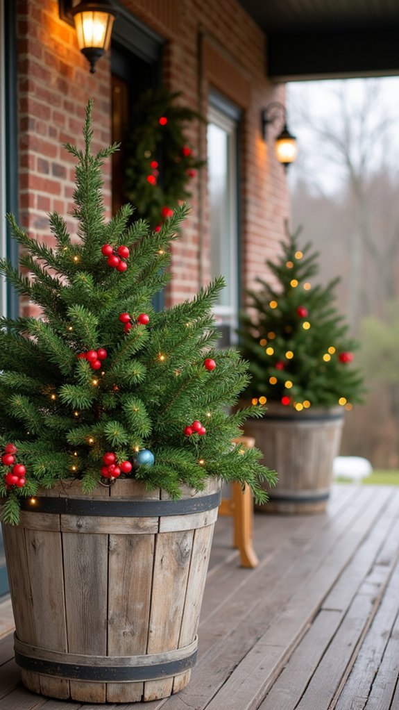 festive holiday planter decorations